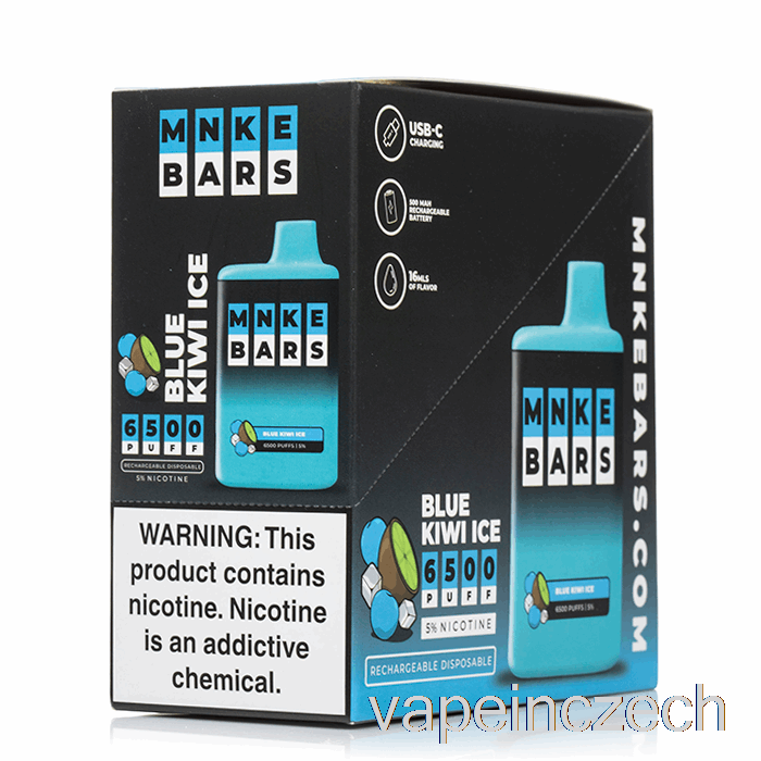 Mnke Bars 6500 Jednorázové (5-balení) Vape Bez Nikotinu